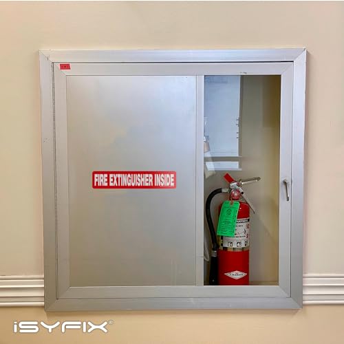 iSYFIX Fire Extinguisher Inside Sign, 12x2.5 Inch, Red Reflective, 5 Pack - color: Red Reflective, size: 12x2.5 (5 Pack)