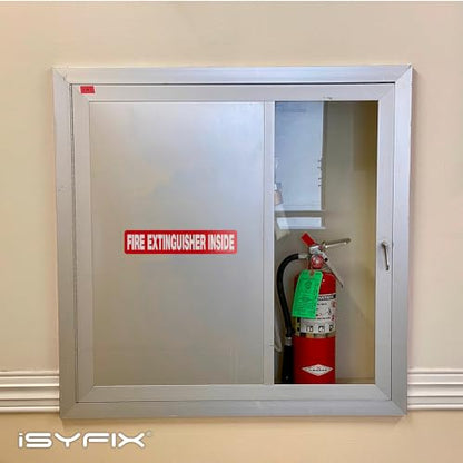 iSYFIX Fire Extinguisher Inside Sign, 12x2.5 Inch, Red Reflective, 5 Pack - color: Red Reflective, size: 12x2.5 (5 Pack)