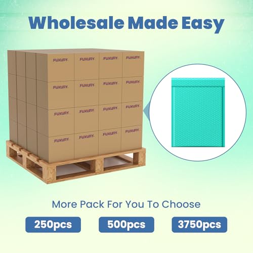Fuxury Bubble Mailers Bulk 10x13 Inch Teal 500 Pack - color: Teal, size: 10x13" 500PC