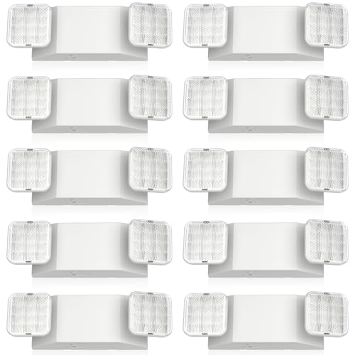 FREELICHT 10Pack Emergency Lights for Business, Square Heads, 90min Battery - size: 10 pack