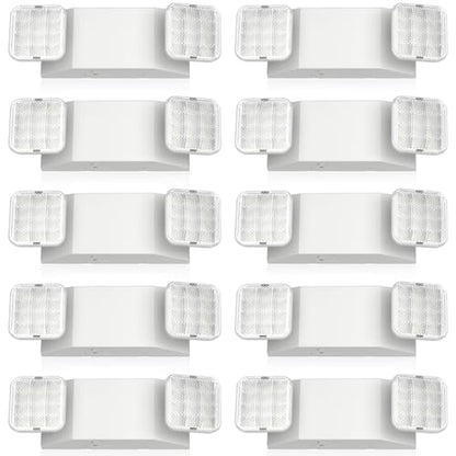 FREELICHT 10Pack Emergency Lights for Business, Square Heads, 90min Battery - size: 10 pack