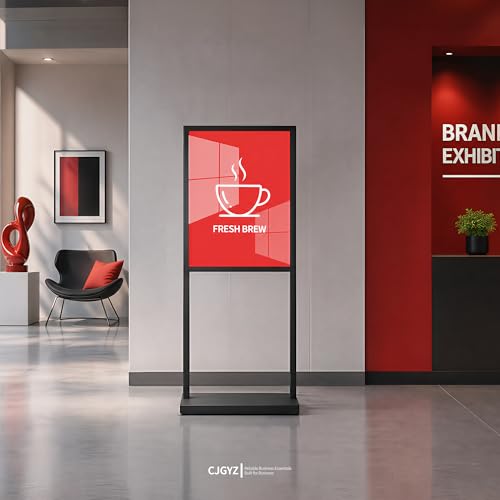 Sign Holder Floor Stand, Heavy Duty Pedestal Poster Banner Stand, 18×24 Inch Double Sided Slide-In Board Display Stand for Menu, Poster, A Frame Sign - size: Size: 18×24