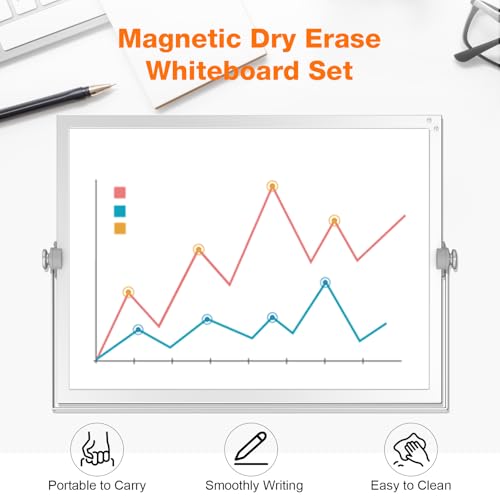 Desktop Whiteboard 16x12 Stand, Double Sided Dry Erase Board Kids - size: 16*12white