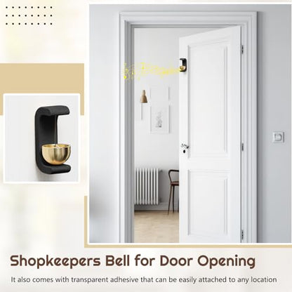 Zonon 4 Pcs Magnetic Wooden Doorbell Chime, Black - color: Black