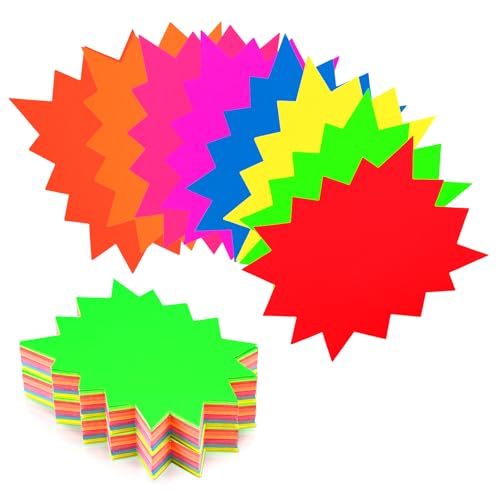 joycraft Starburst Signs, Fluorescent Garage Sale Signs with Adhesive Dots - color: Solid Colors