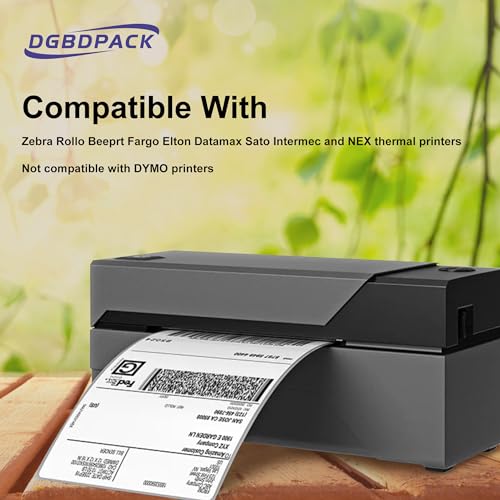 DGBDPACK 4x6 Fanfold Thermal Shipping Labels, 300 Labels Per Stack, Thick Liner & Ultra Strong Adhesive, Works with Zebra Rollo Beeprt Label Printers - size: Fanfold-300*1