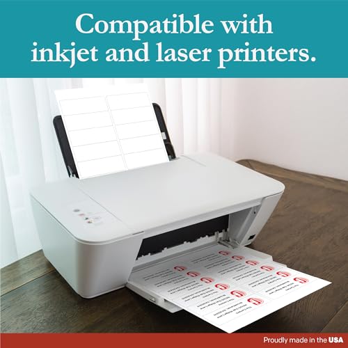 Premium Label Supply White Sticker Address Labels – 4" x 1.5" – Laser/Inkjet Compatible – (12 per Sheet), 100 Sheets – 1,200 Total Adhesive Labels - size: 4" x 1.5"