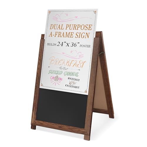 Ilyapa A Frame Sign Holder & Chalkboard Easel - Sandwich Board, 28x41 In - color: Barnwood, size: 41x28 Chalk