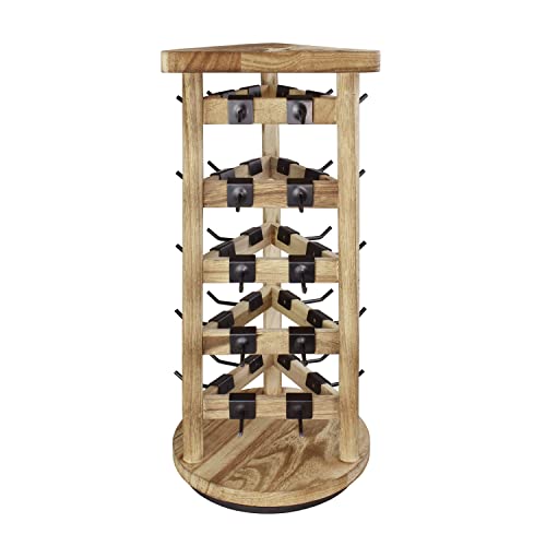 Ikee Design Wood Rotating Jewelry Earring Display Stand 30 Removable Hooks - color: 3 side, Oak, 30 hooks