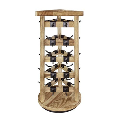 Ikee Design Wood Rotating Jewelry Earring Display Stand 30 Removable Hooks - color: 3 side, Oak, 30 hooks