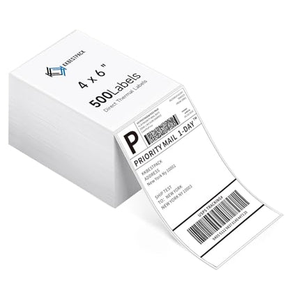 KKBESTPACK Fan Fold 4x6 Direct Thermal Shipping Labels (500 Labels) - style: 500 Labels - NEW