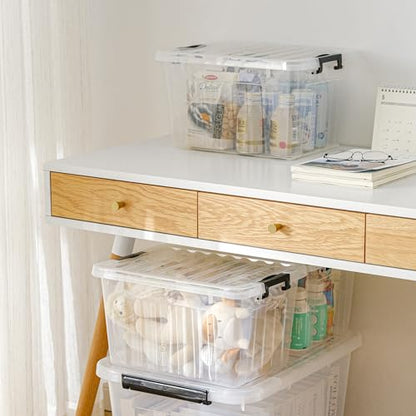 Cetomo 18Qt Plastic Storage Bin, Stackable Storage Box with Lid, Organizer, Container for Home, Office, Drom, PP, BPA-Free, Nestable, Clear, 18Quart-6 Pack - size: 18Qt*6