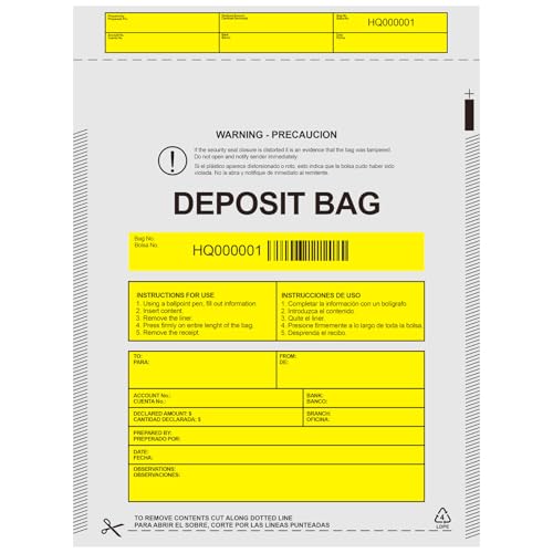 Plastic Deposit Bags 100 Pack 9''x12'', Opaque Security Bank Deposits,Cash register,Money bag for Cash,Bank Pocket,Tamper-Evident,Unique Barcode - style: 100-Pack Opaque 9''x12''