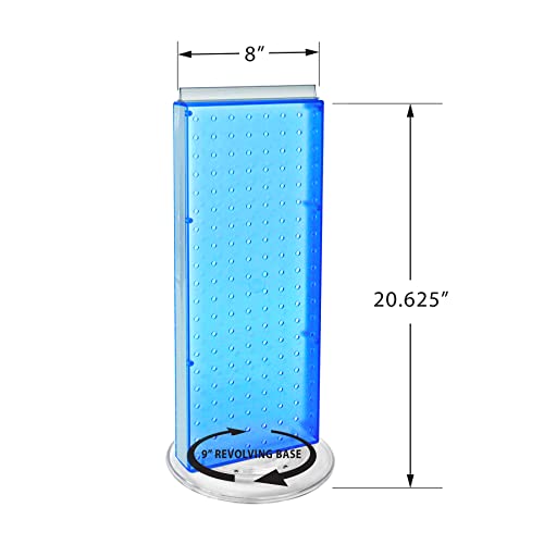 Azar 700508-BLU 8-Inch W by 20-Inch H Revolving Blue Pegboard Counter Unit, Blue - color: Blue, style: Pegboard Only