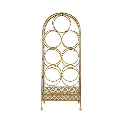Twine Trellis Wine Rack, Holds 7 Bottles, Gold Countertop Wine Storage, Cast Iron - style: Trellis Wine Rack - 7 Bottle