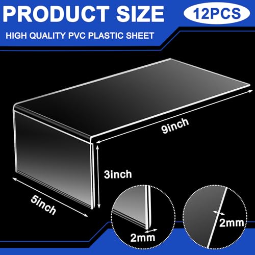 Feifeiya 12 Pcs Acrylic Shelf Talkers 5" x 3", Side Load Label Holders - size: 5" x 3"