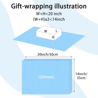 120 Sheets 14 x 20 Inch Baby Blue Tissue Paper for Gift Bag - color: Baby Blue