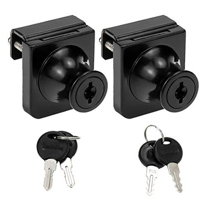 Black Glass Case Lock, 1.38x1.26 Inch Rectangle, 2 Sets, Keyed Different - color: Black, size: 1.38 x 1.26 Inch