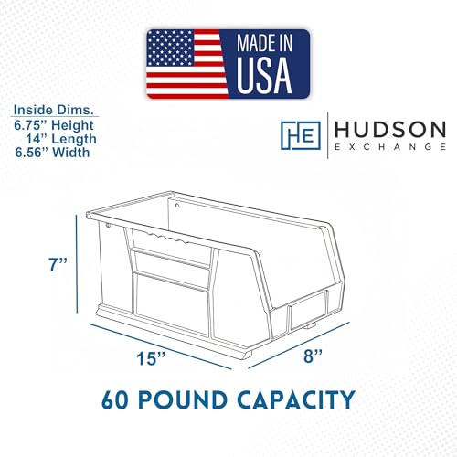 HE HUDSON EXCHANGE 15" x 8" x 7" Plastic Stackable Storage Bin, Green - color: Green, size: 1 Pack