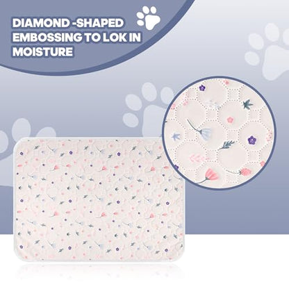 2'Pcs Washable Pee Pads, Reusable Puppy Pet Training Pads, Waterproof Dog Crate, Whelping Pad, Non-Slip Protects Against Urine Leakage Pinkishwhite Extra Large - color: Pinkishwhite, size: Extra Large