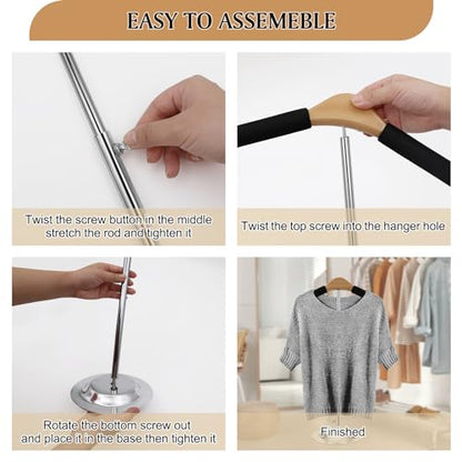 Adjustable T-Shirt Display Stand, Black Metal Clothing Rack, 16-27.9 Inch - size: Adult-1 Pack