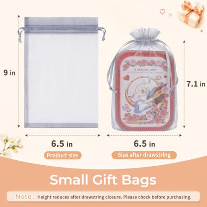 Crweety 50PCS Organza Bags 6x9 Grey Small Gift Bags Mesh Drawstring - color: Grey