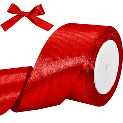 Luomorgo 2 Inch Satin Ribbon, 25 Yards, Red - color: Red, size: 2 inch x 25 yards