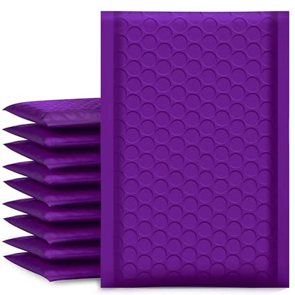 UCGOU Bubble Mailers 4x8" Purple 50 Pack Usable Size 4x7" Padded Envelopes - color: Purple, size: 4x8" 50PC