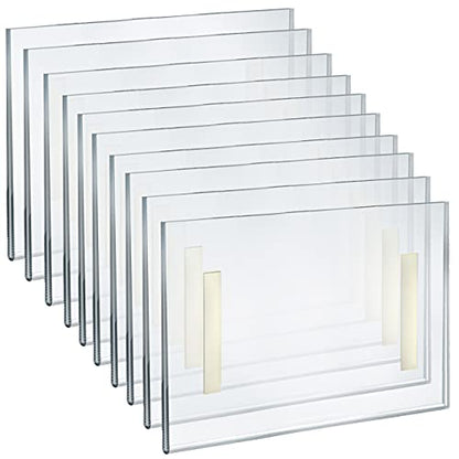 Azar Displays 122022 Self Adhesive Clear Acrylic Wall Sign Holder Frame 11" W x 8.5" H- Landscape/Horizontal, 10-Pack - size: 11 in. W x 8.5 in H