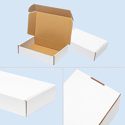 Wowxyz Shipping Boxes 9x6x2" 25 Pack White Corrugated Cardboard Box - size: 9x6x2"