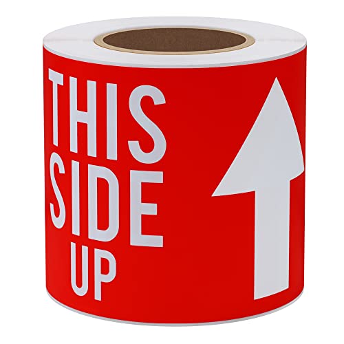 Hybsk 3x5 Inch This Side Up Warning Stickers for Shipping and Packing Total 100 Per Roll - size: 3x5 inch