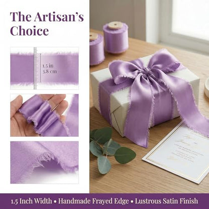 Silk Satin Ribbon 1-1/2 Inch x 30 Yards Light Pink & Purple & Gray - color: Light Pink& Light Purple& Gray