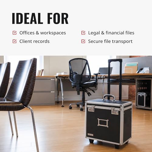Vaultz Locking Mobile Business Case, Legal Size, Black, 14.5 x 13.5 In - color: Black, size: Legal