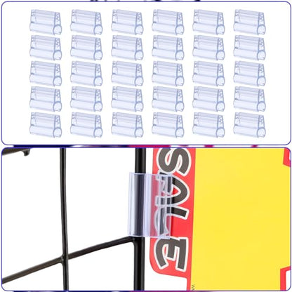 DLUGOPIS 30 Pack Gridwall Sign Holder Clip Grid Display Card Holder Grip Gridwall Accessories For Wire Rack 1*0.4*0.65inch(Fits .25" Diameter Wire Grid Panels) - size: 30 1×0.4×0.65inch