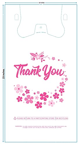 Lina Plastics- 300 Pack Thank You T-Shirt Bags, Plastic-Bulk Shopping Bags, Restaurant Bag -Plastic Bags in Bulk (12" x 7" x 23") - size: 12"x 7"x 23" (300 Count)