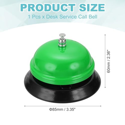 uxcell Desk Service Call Bell, 3.35 Inch Metal Dinner Service Bell Ring for Hotel Restaurant Reception Area and Wedding Party Events, Green - color: Green