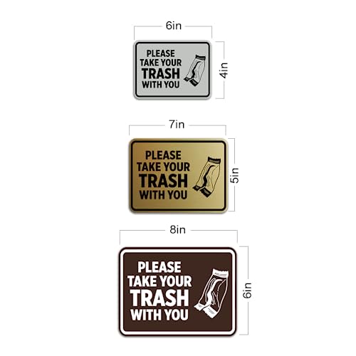 Signs ByLITA Classic Framed Please Take Your Trash With You Sign (Brushed Gold) - Large - color: Brushed Gold, size: Large (6" x 8")