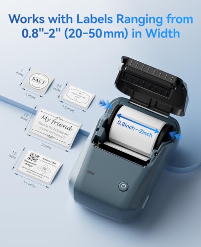 NIIMBOT B1 Label Maker, 2Inch Bluetooth Label Printer for Home, Blue - color: Blue, size: Printer+Tape