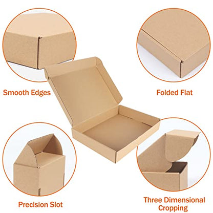 PHAREGE 25 Pack 12x9x2 inch Cardboard Shipping Boxes, Brown Mailing Box - color: Brown, size: 12x9x2 inch 25 Pack