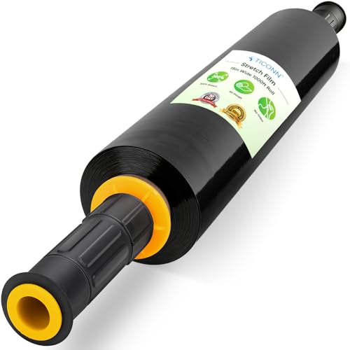 TICONN Stretch Wrap Roll, 15 in x 1000 ft Plastic Wrap for Moving Furniture - style: 15''-1PK Black