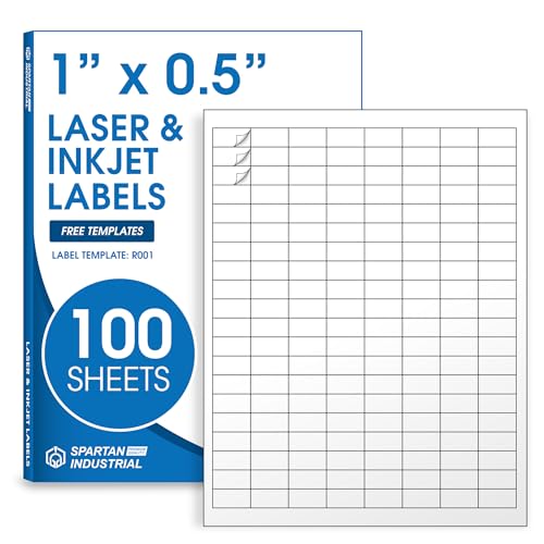 1" X 0.5" Matte White Printable Barcode Labels (100 Sheets, 16000 Stickers) - size: 1" X 1/2"