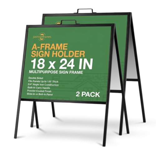 A-Frame Sign Holder - Folding Open House Stand, 18 x 24 in, Black, 2 Packs - size: 18x24 (2 Pack)