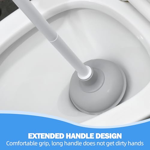 3 in 1 Toilet Brush and Plunger Set, Plunger and Brush Set, White - size: 1 pack
