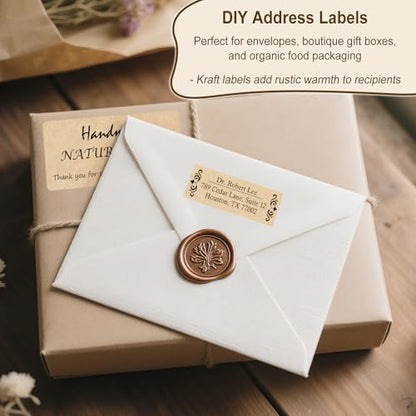 NATURALABEL Kraft Labels for Laser & Inkjet Printers, 1"x2-5/8", 30 Sheets
