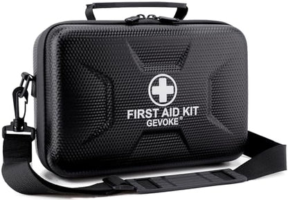 Gevoke 410 Piece Waterproof Hard Shell First Aid Kit, Black - color: Black