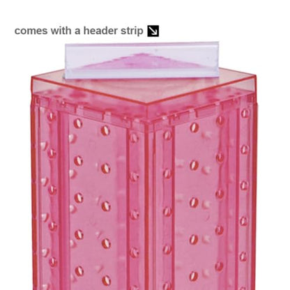 Azar Displays 700220-PNK Pink Pegboard Interlocking Counter Unit 4" x 13" On 9" Diameter Base - color: Pink, style: Pegboard only