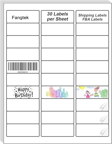 [25 Sheet, 750Labels] Address Labels 750 Sticker Paper for Laser/Ink Jet Printer mailing Labels 8.5"×11" White 30 per Sheet 1" x 2-5/8" - size: 25 Sheet -（750 labels,30up）