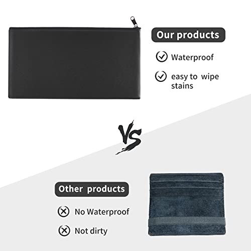 Cash Bags with Zipper - 11x6.1 Inch, 2 Pieces - color: 2 Pieces Black