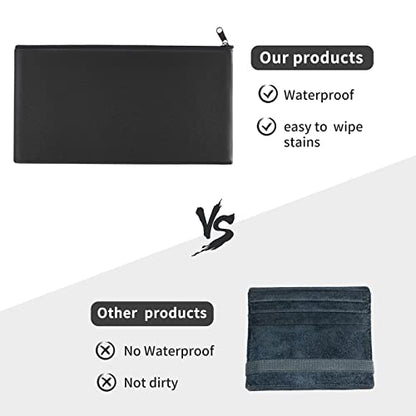 Cash Bags with Zipper - 11x6.1 Inch, 2 Pieces - color: 2 Pieces Black