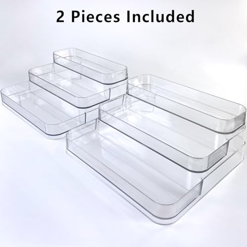 Perfume Organizer - 2 Pack Three-Tiered Shelf - Perfume Lotion Skincare Stand, Spice Vitamins Medicine Bottles Holder,Sturdy Clear Rack for Kitchen Bathroom Countertop Cabinet Storage